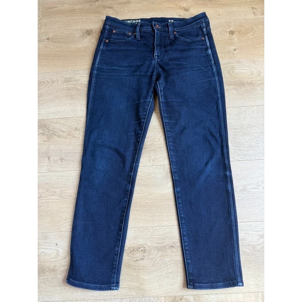 Women's J Crew Vintage slim straight jeans stretch dark wash size 29